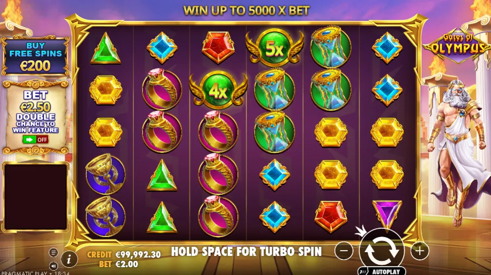 Zeus-scatter-symbool in Gates of Olympus